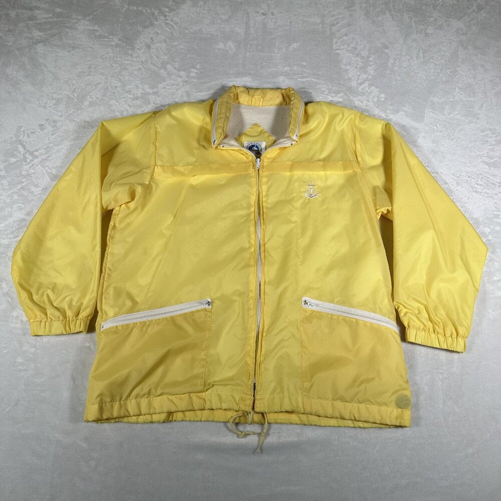 Vintage Gulf Coast Windbreaker Raincoat Size L Hooded Full Zip Pocket Unisex EUC